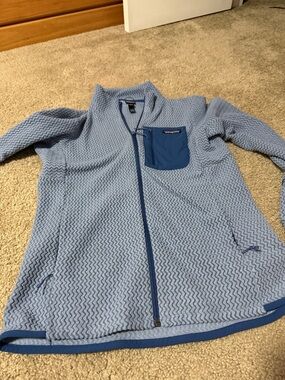Patagonia Light Blue Patterned Full-Zip Fleece Jacket
